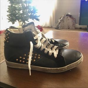 Steve Madden Distressed Studded Sneakers